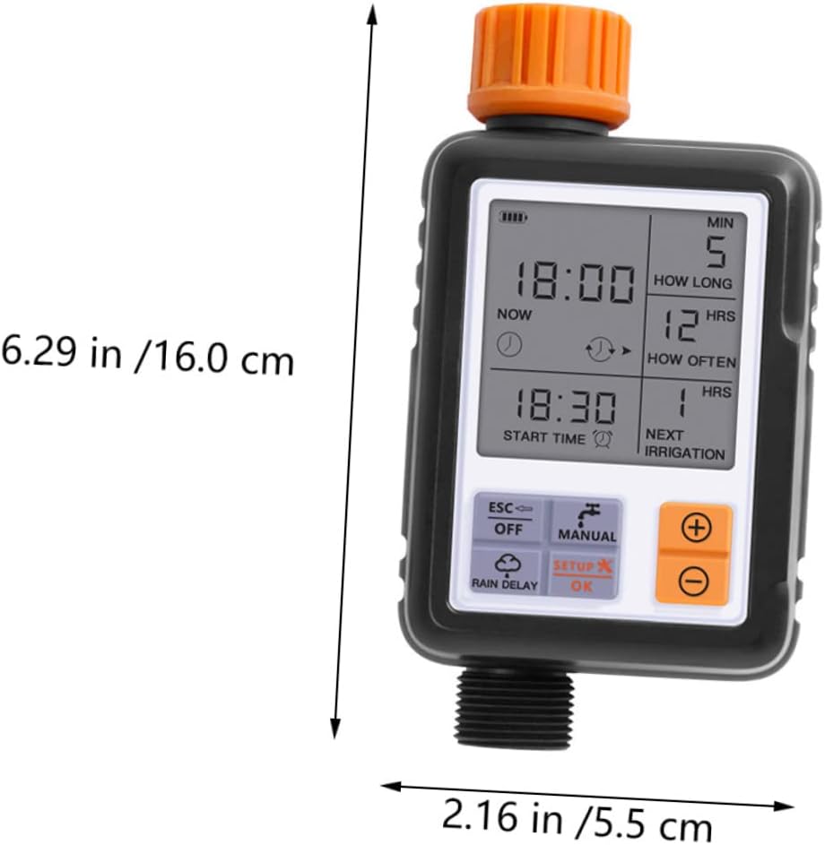 Healifty Automatic Garden Watering Timer with Large Screen and Single Outlet Solenoid Valve for Sprinkler and Drip Irrigation Systems Rain Delay and Manual Mode Programming for Efficient