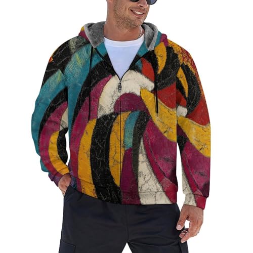 Veste polaire homme coupe-vent et chaude pour l'hiver manteau zippé épais avec poches