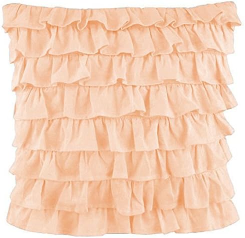 1 Pair Ruffle Pillow Sham Egyptian Cotton 500tc Turquoise King (20 x 40 inch)