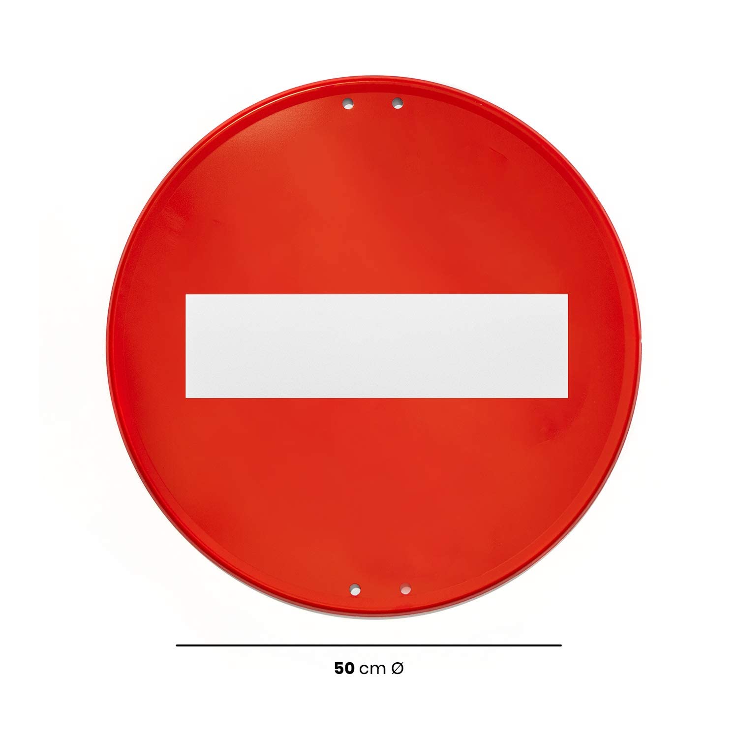 FERRETELIX Señal vial metálica lacada R-101 Entrada prohibida 50 cm