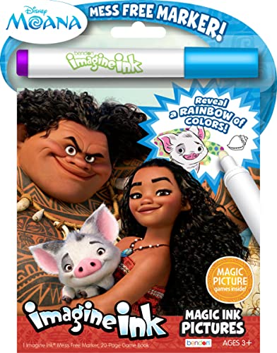 Bendon Moana Imagine Ink | Moana Coloring Book with Mess Free Marker | Moana Activity Book | 20 Pages | Officially Licensed