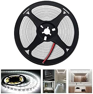 Arotelicht LED Strip Cool White 6000K 16.4ft/5M 300LEDs Flexible Strip Cuttable SMD5050 12V Tape Lights for Kitchen Home Cabinet Mirror Door (No Power Supply/Plug)
