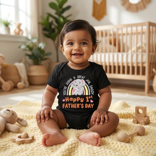 Image of Lillypupp Happy First Father'S Day Newborn Baby Clothes For Boy Girl. Baby Romper For Fathers Day Gift For New Daddy Father Dad Husband.