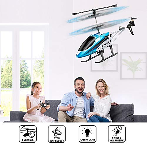 VATOS Hubschrauber Ferngesteuert RC Helikopter Spielzeug Drinnen Ferngesteuert Mini Helikopter Flugzeug Geschenk Kinder YD-927 3 Kanal 2.4 GHz LED Gyro