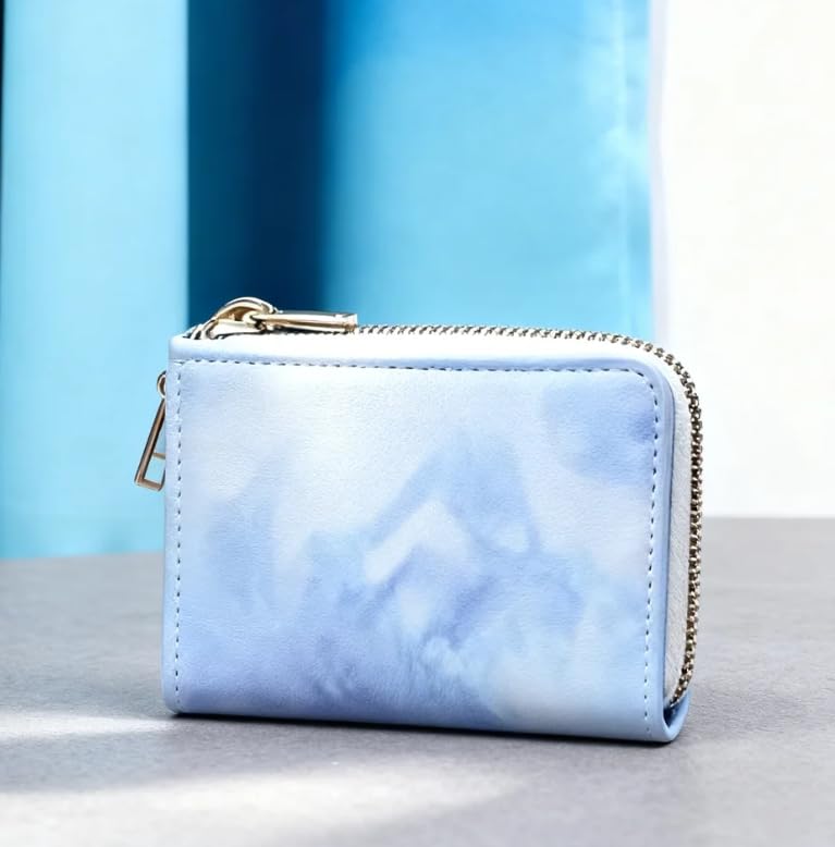 Women RFID Card Holder Wallet Multi Slot ID and Coin Organizer (Blue)