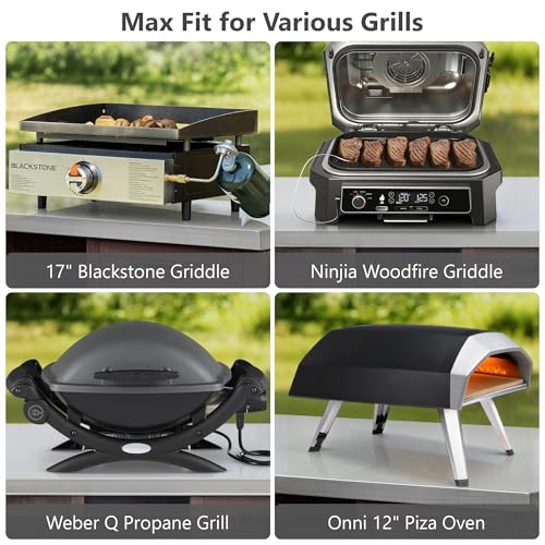 Image of Merax 78.3 inch Outdoor Kitchen Island with Foldable Grill Table, Wooden Outdoor Grill Cart with Trash Can Storage & Stainless Steel Top, Outdoor Bar Cart, Pizza Oven Table for Lawn & Garden, Dark Brown