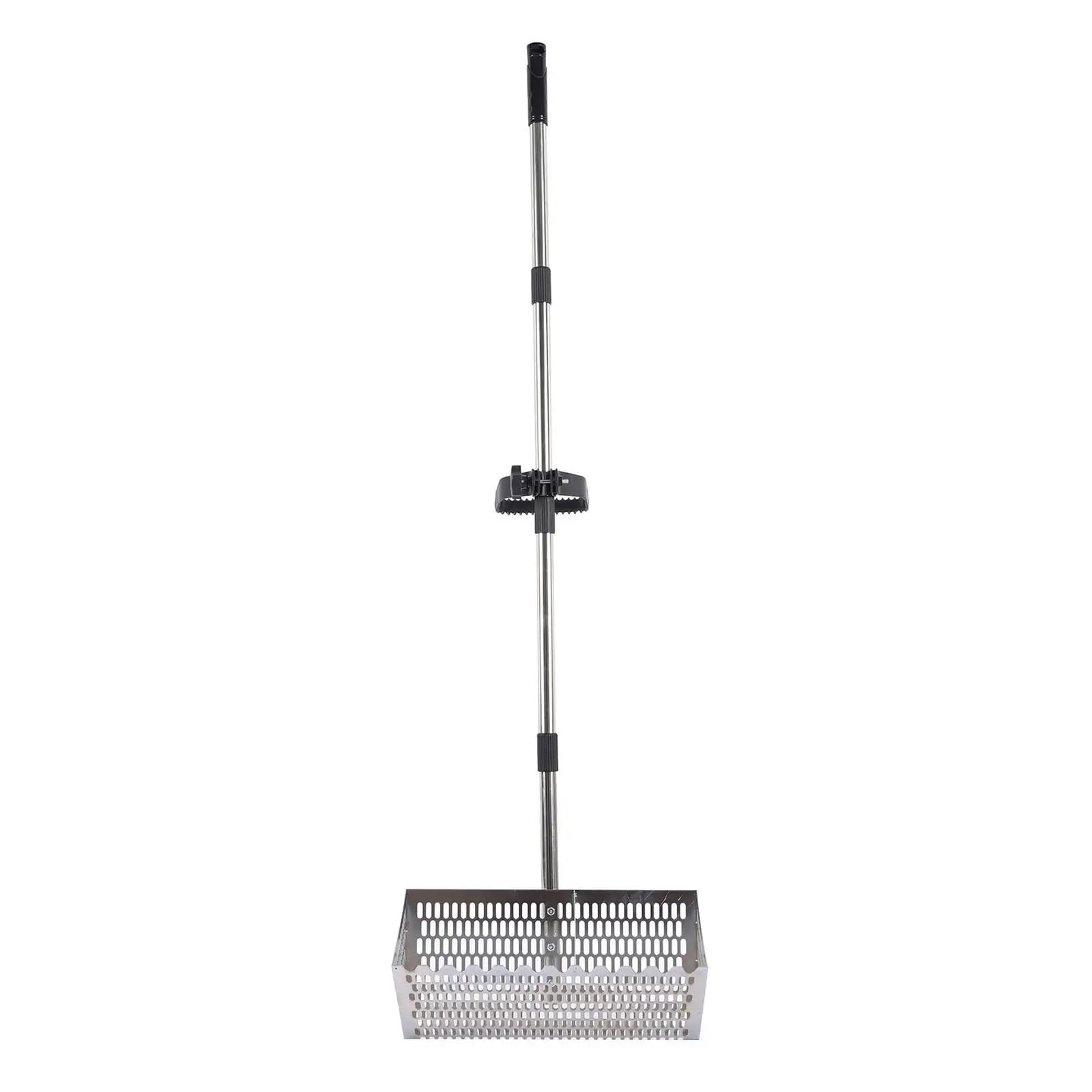 Rastrillo per pulci di sabbia Rastrello for pulci di sabbia, pala da spiaggia affilata, ergonomico, in acciaio inossidabile, acchiappa granchi, portatile, con manico lungo, setaccio for