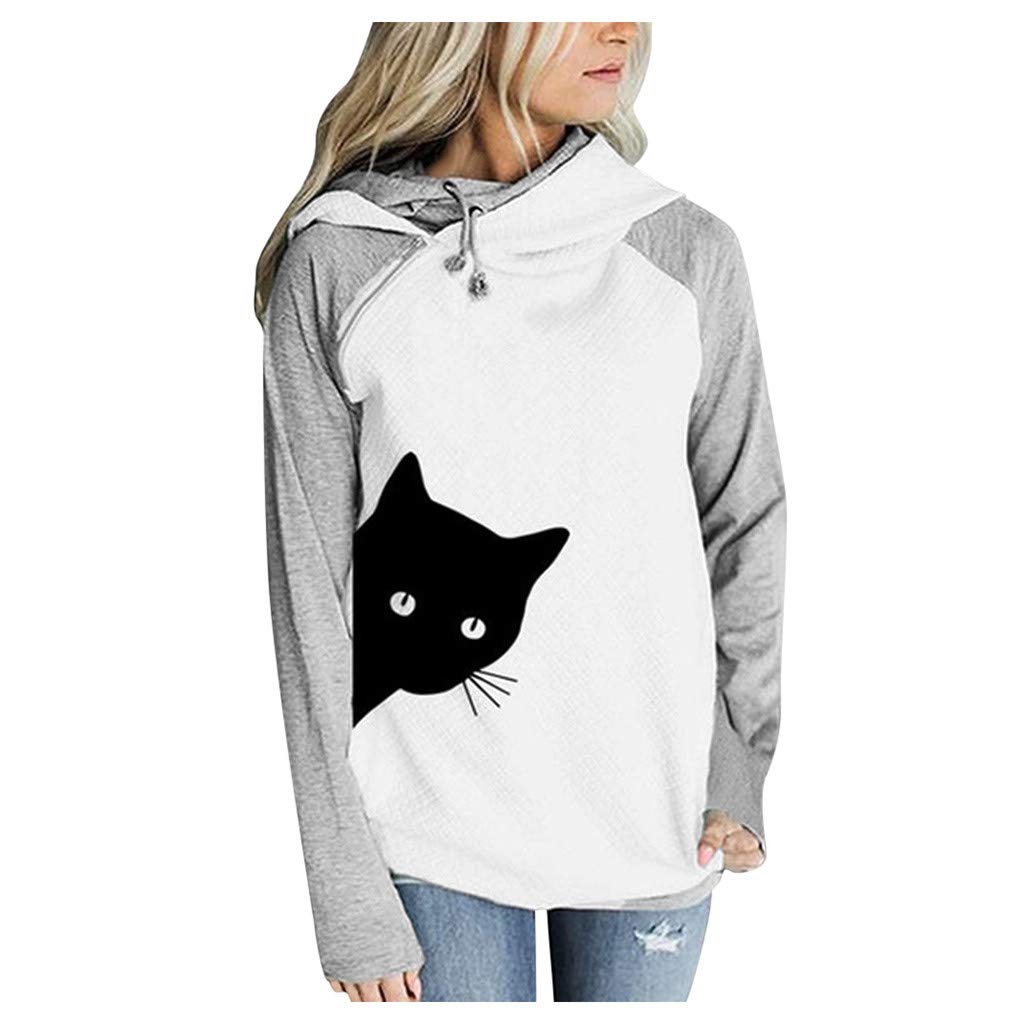 FEISI22㉿ Women's Funnel Neck Hoodie Lightweight Pullover Sweatshirts Plus Fleece Pullover Sweatshirt Outwear Tops