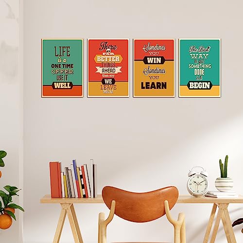 Image of PAPER PLANE DESIGN Poster Frames Quotes Size- 8.25 x 11.75 inch, Set of 4, Motivational (C)