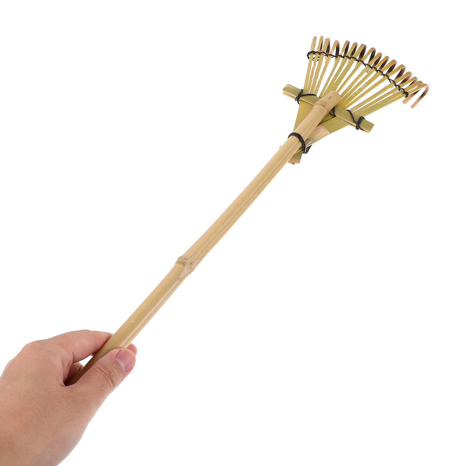 2 Pezzi Rastrello da Giardino in Bambù con Manico Ergonomico Rastrillo per Sabbia e Bonsai Strumento Manuale per Paesaggistica Rake per Vassoio Sabbia e Coltivazione Delicata
