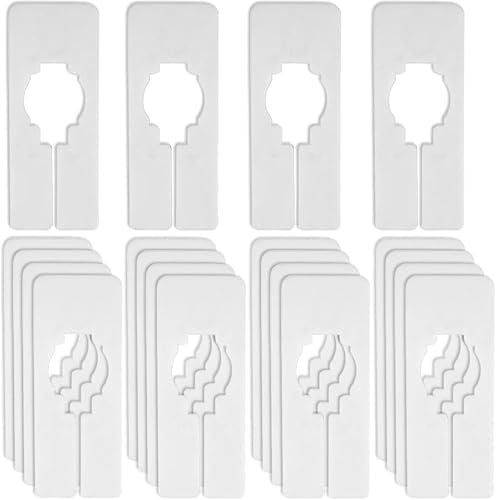 50 Stück Schrankteiler aus Kunststoff beschreibbar und wiederverwendbar zum Sortieren von Kleidung Größe, Farbe, Größe 5 x 13,7 cm (Innendurchmesser 3,6 cm)