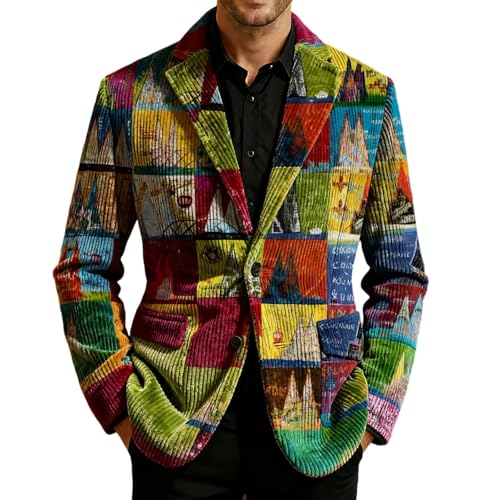 Genérico Chaqueta de Terciopelo Elegante con Estampado para Ocasiones Festivas y Eventos sociales Informales