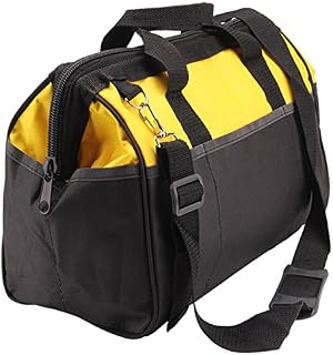 Shoze 16'' Heavy Duty Tool Bag Organiser Muti Purpose Hard Bottom Toolbag DIY Storage Case with Shoulder Strap for Office Workshop Daily Use