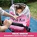 Metplus No Touch Sign Car Seat Cover for Babies, Mom Nursing Covers Breastfeeding Scarf, Multi Use Infant Carseat Canopy for Newborn Carrier/Stroller/Shopping Cart, Baby Shower Gifts for Boy Girl