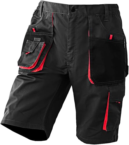 WORK IDEA Pantalones cortos tipo cargo de trabajo para hombre al aire libre con múltiples bolsillos para trabajo, senderismo, camping, viajes, golf,