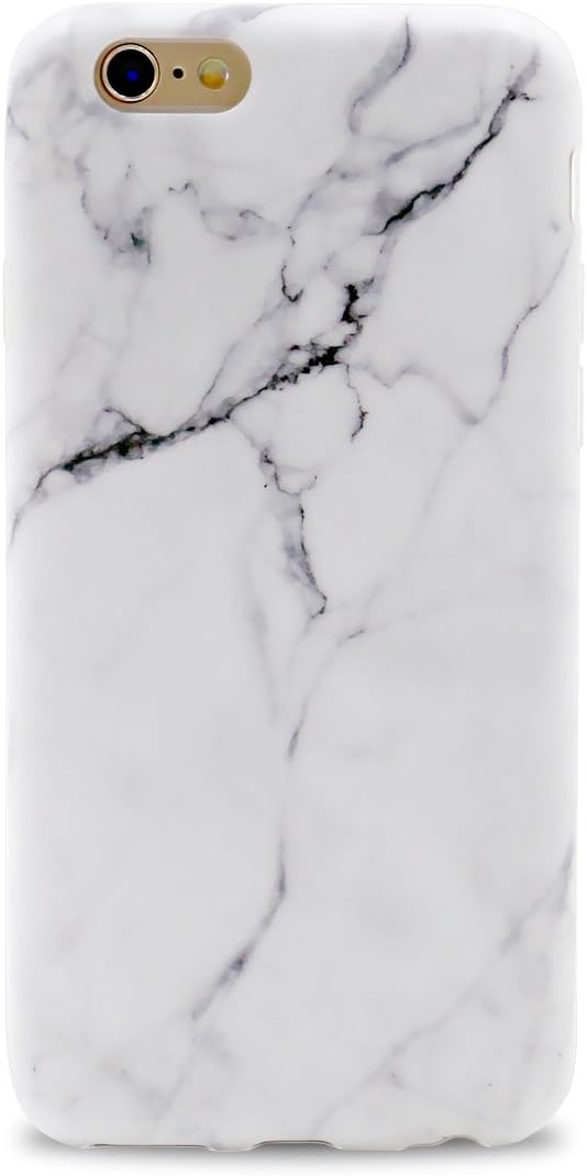 iPhone 6 Plus Case, iPhone 6s Plus case Marble, Leminimo Slim-fit Shockproof Anti-Scratch Anti-Fingerprint TPU Flexible Case with Excellent Grip [5.5 inch Display] - White Marble Design