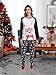 VENTELAN Women Pajamas Cute Christmas Bear Sleepwear Long Sleeve Stripes Loungewear