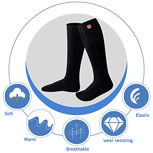 Autocastle Electric Heated Socks Rechargeable Battery Heat Sox Kit for Men Women,Unisex Winter Warm Battery Powered Heating Thermal Stockings,Novelty Sports Outdoor Heated Socks Hunting Foot Warmer