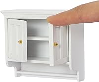 Vista 1 de iLAND Muebles para casa de muñecas a escala 1/12, armario de cocina para casa de muñecas en miniatura, estilo rústico moderno, color blanco