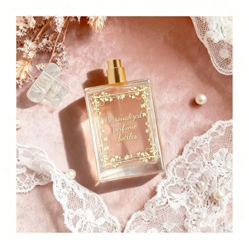 Personalized Engraving Floral Border Glass Perfume Bottle With Name, Customiz...