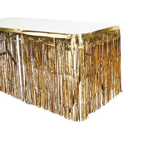 Foil Table Skirt 160cm x 70cm (Gold)