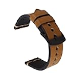 HFERHT Hand Made Retro Genuine Leather Watch Band 18mm 20mm 22mm 24mm Hand-Stitched Perforated Calfskin Watch Strap Bracelet