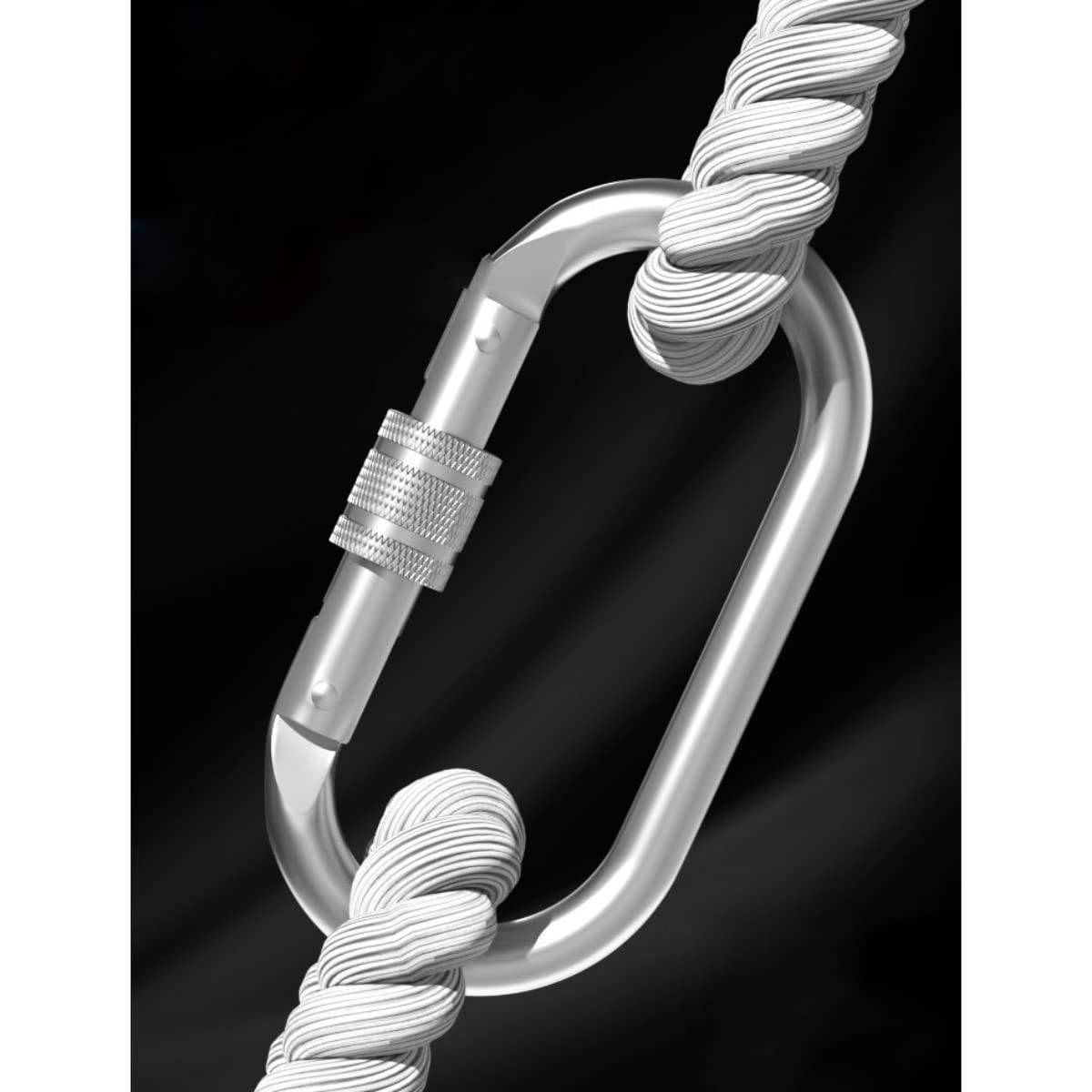 Robuster Karabinerhaken, verschließbar, 25 kn, 2540 kg, Haken mit Schraubverschluss, Mehrzweck-Karabiner, für Klettern, Takelage, Seile, Hängematten