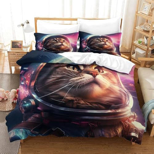 Parure de couette 3D chat animalier housse de couette 260x230 - 3