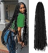 36 Inch Light Weight Butterfly Locs Crochet Hair 6 Packs Long Distressed Butterfly Faux Locs Croc...