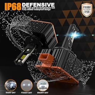 JinDot D3S D3C D3R LED Lampadine per fari 30000LM 6000K Cool White 700% di luminosità Plug and Play per zavorra originale Kit di conversione High/Low Beam, Confezione da 2