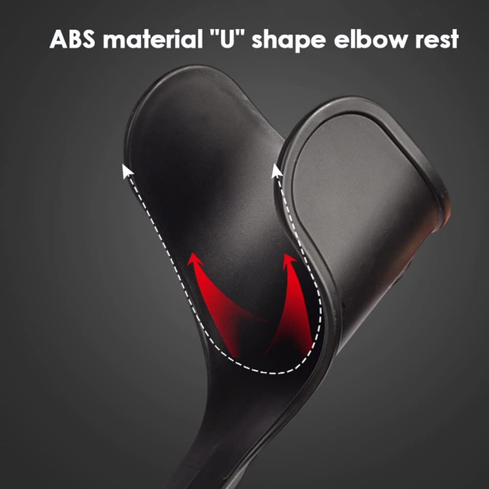 Par de Muletas Plegables para Adulto, Muletas de Antebrazo Aluminio con Altura Regulable 93-116cm, Muletas Ortopédicas, 2 Unidades (Color : Black)