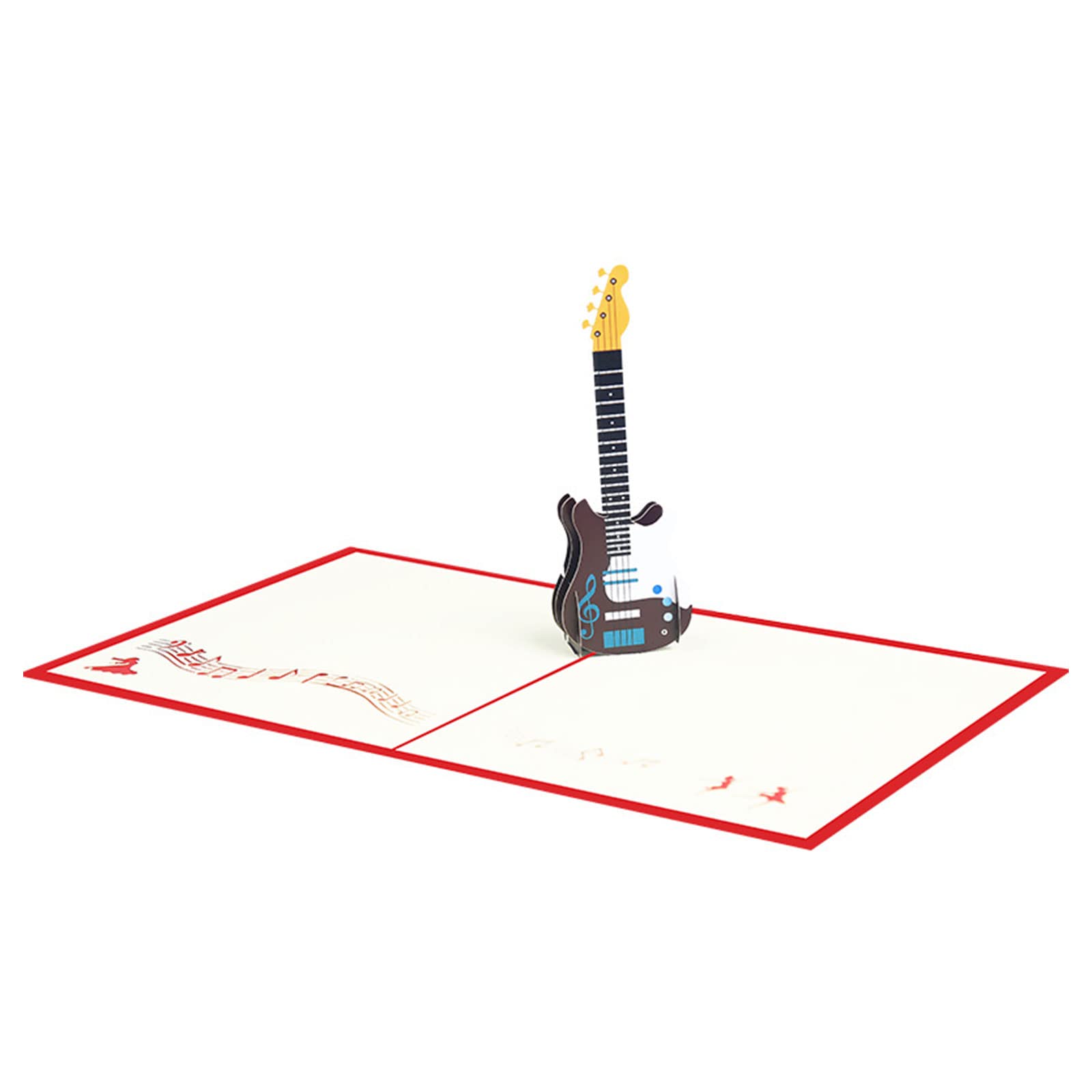 Kalttoy 3D Father Day Instrument Guitar Greeting Card Blessing Wedding Invitation Card for Husband Festival Blessing Cards Father Greeting