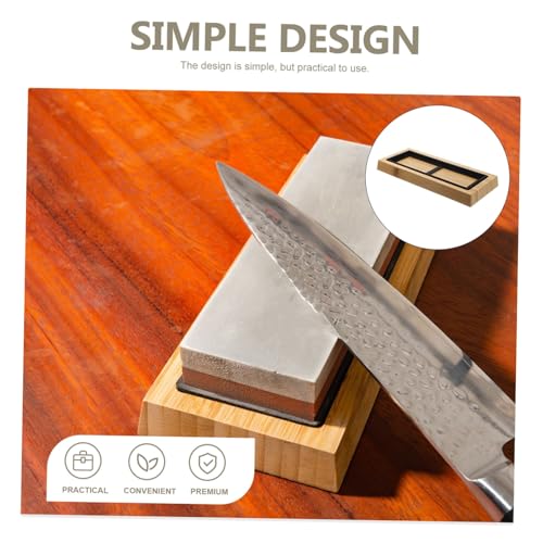 OSALADI Base de Madera para Piedra Afilar Antideslizante Soporte para Afilador de Cuchillos Accesorio Práctico para Cocina y Hotel Diseño Ergonómico y Resistente Compatible con Piedras