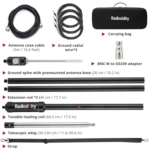 Antenne HF Radioddity HF-009 verticale multibande à bas SWR pour trafic radio portable - 2
