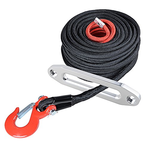 85' x 3/8 Synthetic Winch Rope Cable Rock Guard Protective Sleeve + 10