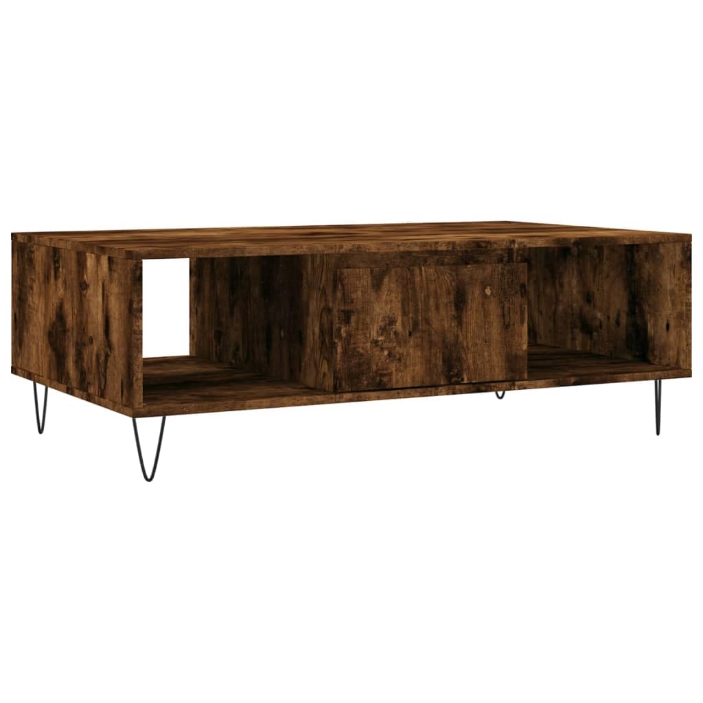 Homgoday Tavolino da caffè in rovere fumé, 104 x 60 x 35 cm, in legno ingegnerizzato, tavolino da tè per soggiorno, sala d'accoglienza degli ospiti, camera da letto e mobili da ufficio