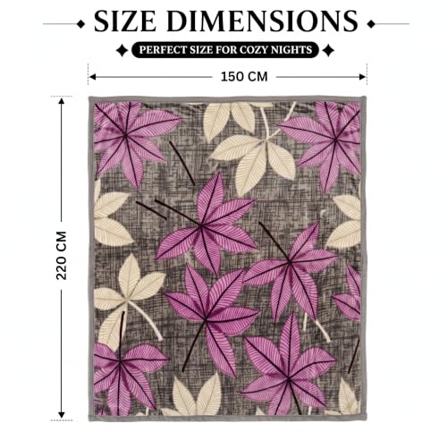Image of BSB HOME 280 GSM Micromink Blanket, 2.5 Kg Premium Soft Warm Cozy Blanket, Plush Floral Printed Winter Blanket for Single Bed, Ultra Soft Comfortable Bedding,60 x 88 Inches(152 x 220cm)-Orchid Purple