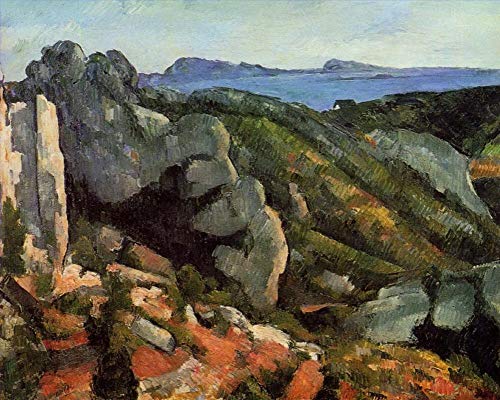 Peinture à l'huile toile Rochers à l'Estaque Cézanne murale