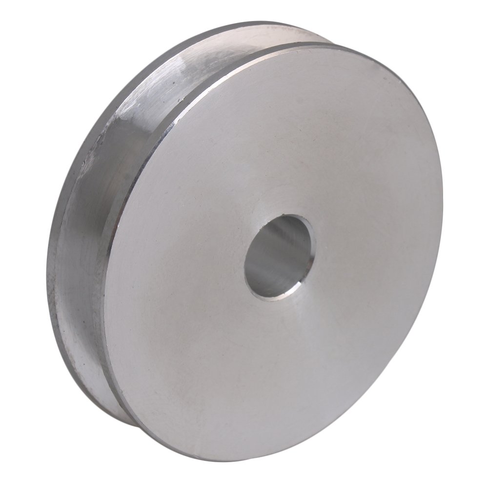 8mm Fixed Bore Single Groove Pulley Wheel Silver Aluminum Alloy 41x16x8mm for Motor Shaft 3-5mm PU Round Belts — Amazon image 3