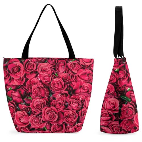 Sac à main pour femme rose rouge grand format idéal pour le voyage
