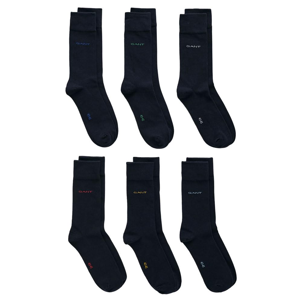 GANT Soft cotton socks, pack of 6, navy, 40-42