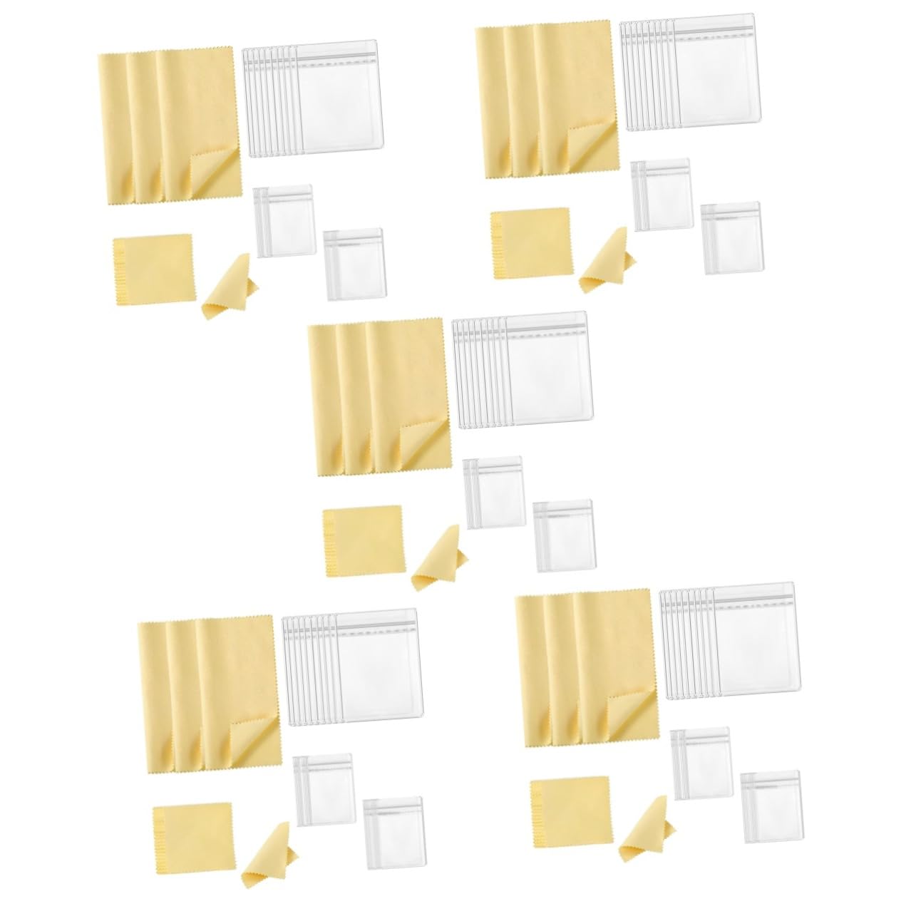 5 Sets 73 Tlg Reinigungsset Zur Aufbewahrung Von Ohrringen Und Schmuck Transparente Aufbewahrungstasche Mit Anlaufschutz Für Schmuck Set Mit 73 Stück Geldbörse Tragetasche
