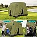 10L0L 4 Passenger Golf Cart Cover Fits EZGO, Club Car, Yamaha, 400D Waterproof Windproof Sunproof Outdoor All-Weather Polyester Full Cover with Three Zipper Doors - Army Green