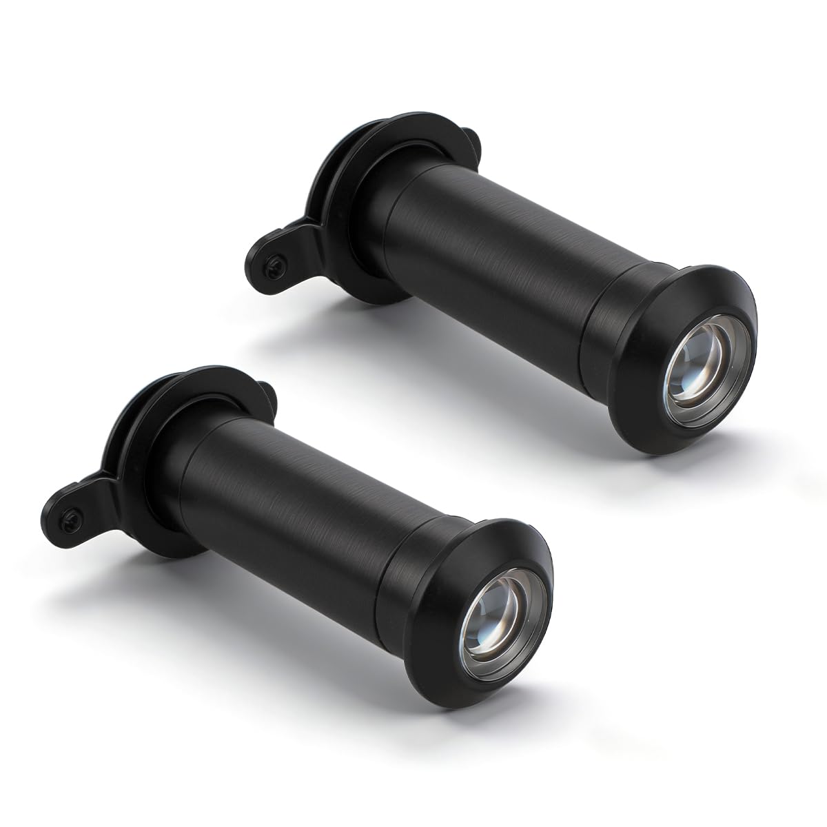 GANZTECH 2 Pcs UL Listed Black 12mm(Pipe Diameter),35-60mm(Length),15mm(Head),Solid Brass 200 Degree Detachable Rear Cover,Suitable for Various Doors.
