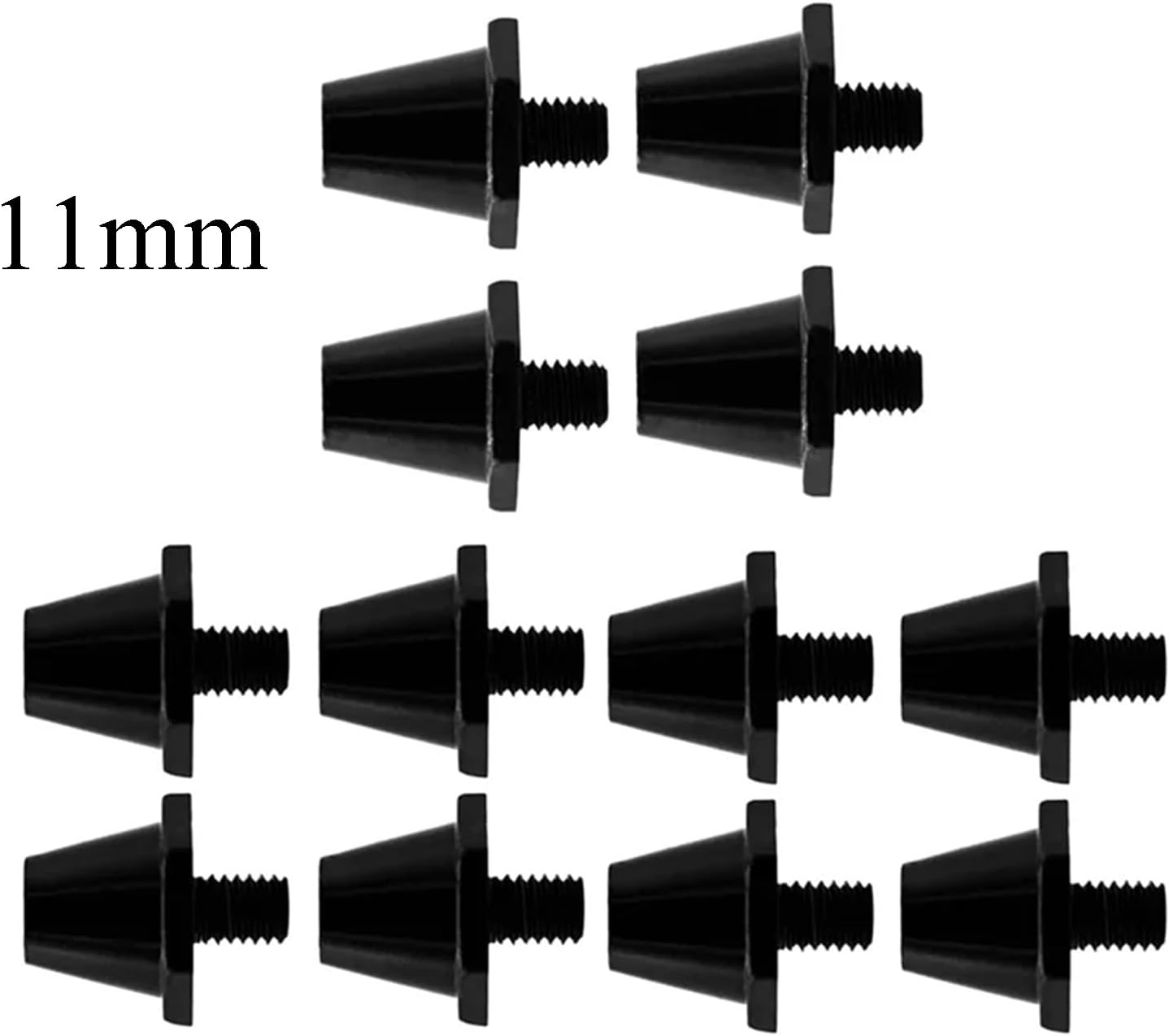 Plastic Studs for Soccer Cleats 20pcs Shoe Spikes 11Mm High Hardness Stud Replacement for Outdoor Athletic Sneakers Sports Black