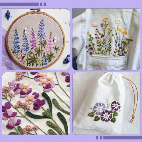 Image of 12 Skeins 105 Yards 6 Strands Purple Assorted Friendship Bracelet String Embroidery Thread Yarn Cross Stitch Bulk Variegated Gradient Floss Set for Felt Projects Sewing Making Craft DIY
