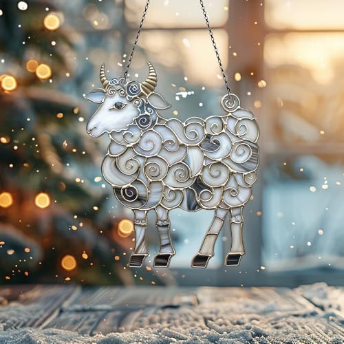 Image of Sheep Acrylic Ornaments Suncatcher Women Men Gifts Christmas Decor