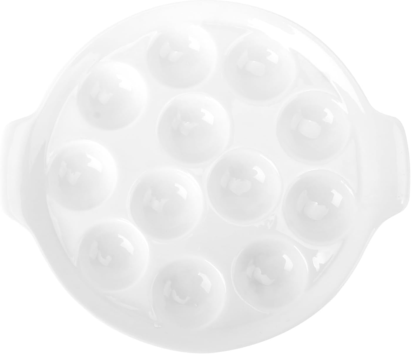 DOITOOL White Ceramic Mushroom Escargot Plates Dishes 12 Compartment Holes Escargot Baking Dishes for Hotel Restaurant Cooking Snail Mushroom BBQ