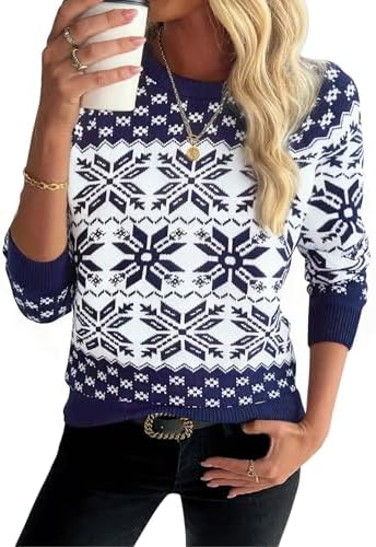 heekpek Truien voor dames, kersttrui, winter, lange mouwen, gebreide