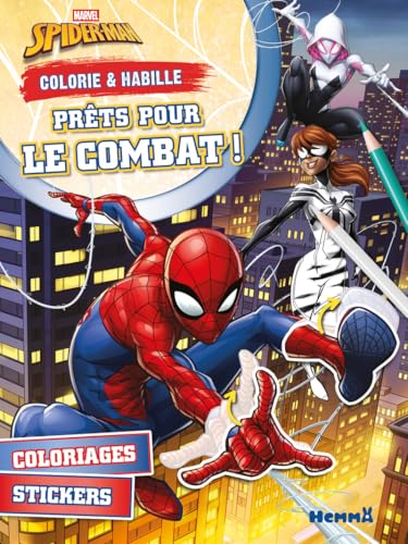 Marvel Spider-Man - Colorie & Habille - Prêts pour le combat ! - Livre de coloriage 5 ans - Livre de coloriage avec autocollants - Livre de coloriage Spider...